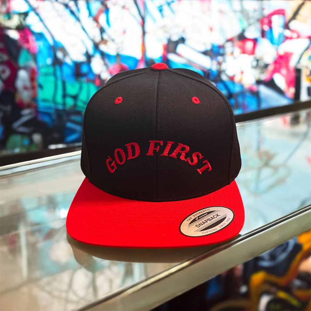 GOD FIRST SNAPBACKS