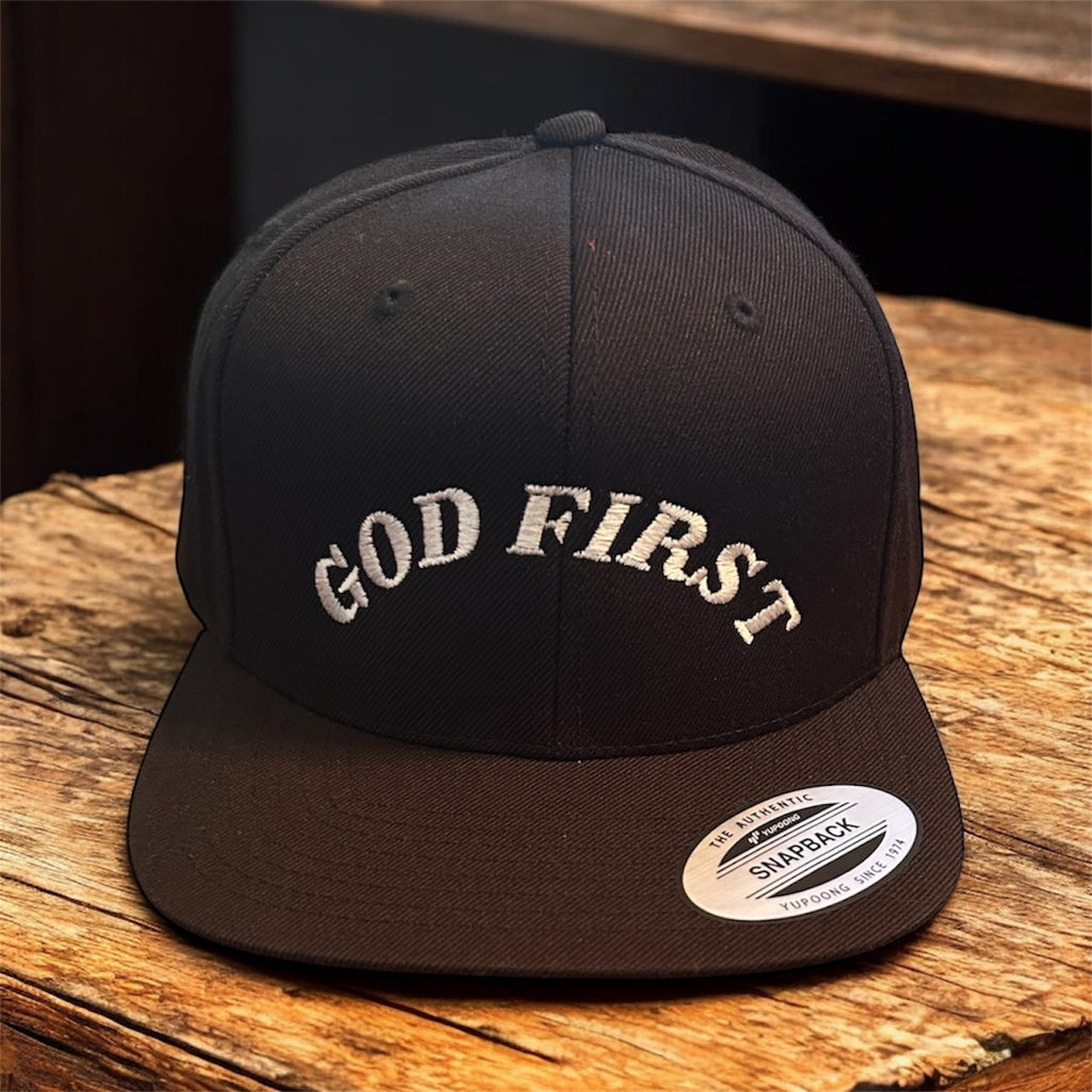 GOD FIRST SNAPBACKS